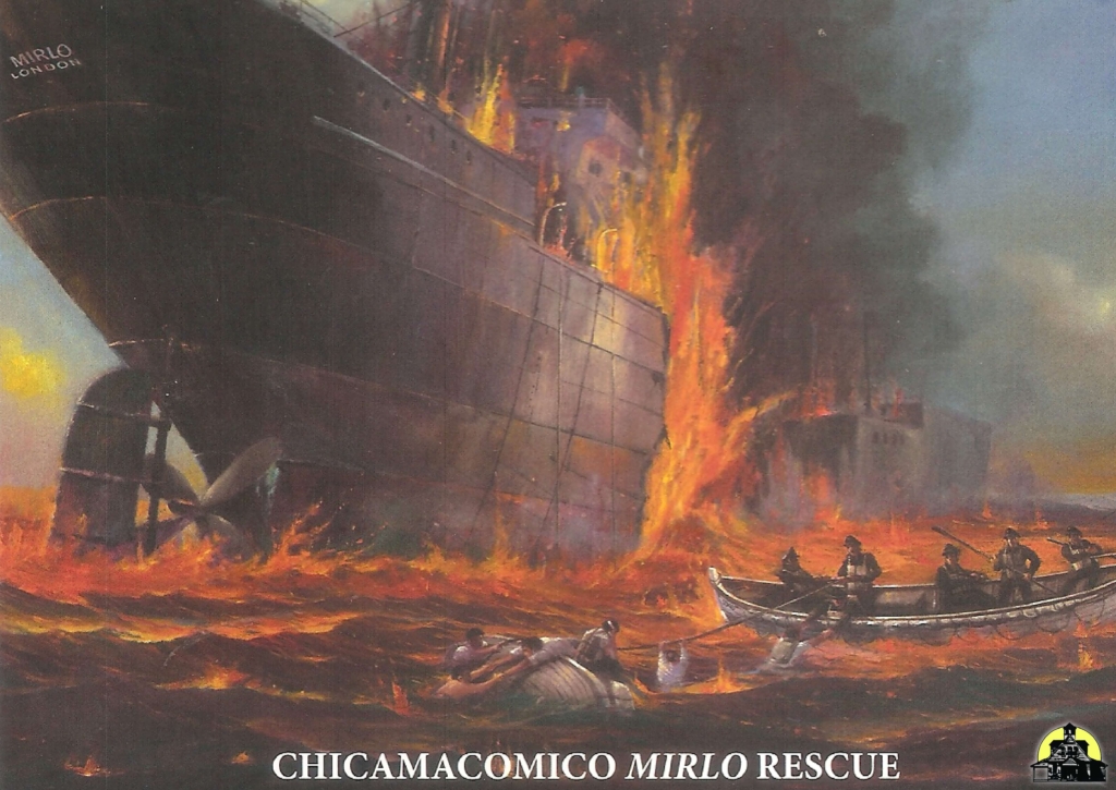 Chicamacomico Mirlo Rescue 100th Anniversary Postcard - Rescue in progress