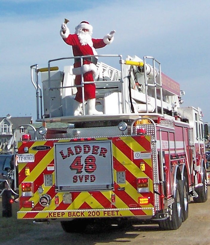 Santa will arrive on the Banks Fire Truck